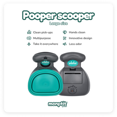 MonPtit Pets Pooper Scooper Medium Size – Front and Back View