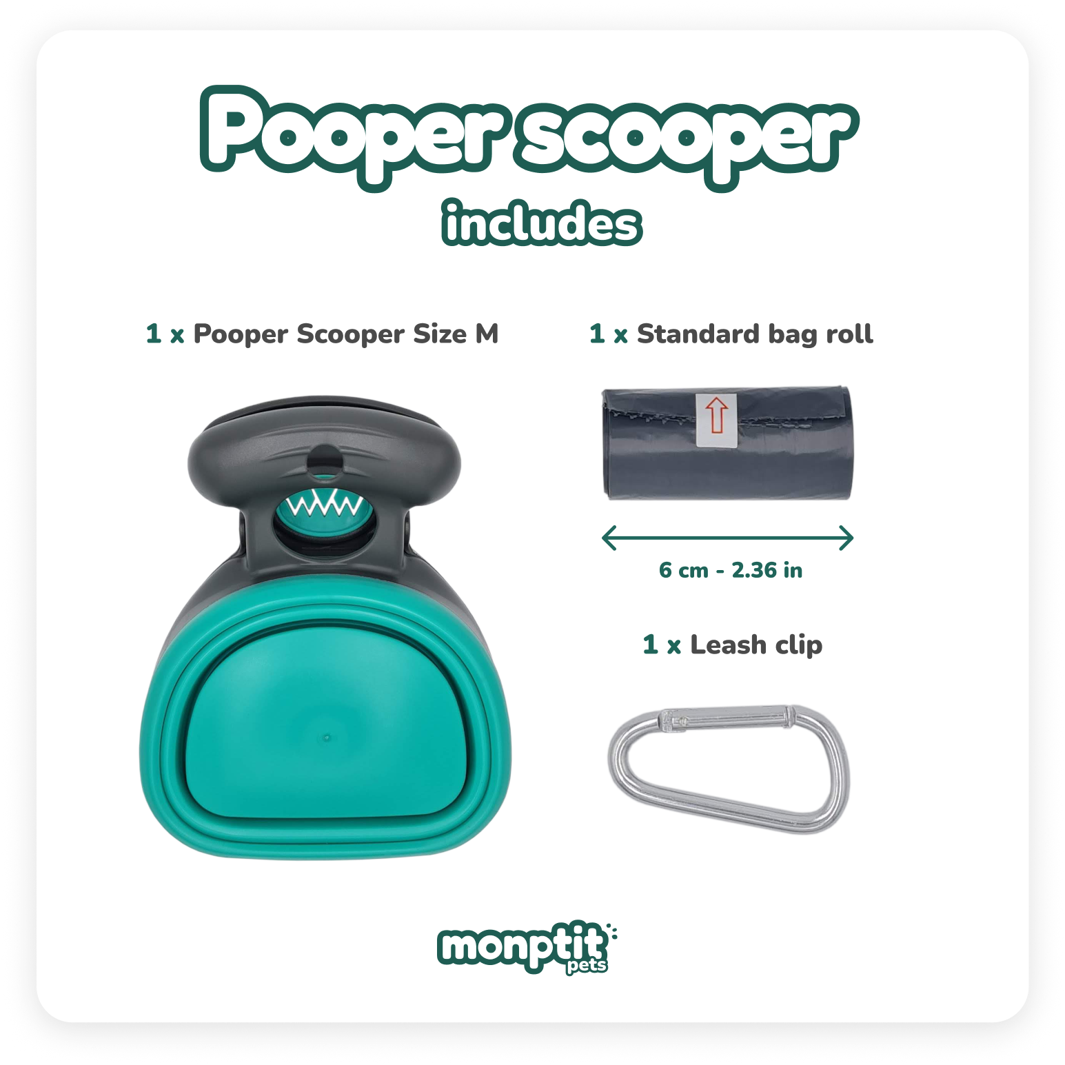 What’s Included in the MonPtit Pets Medium Pooper Scooper Kit