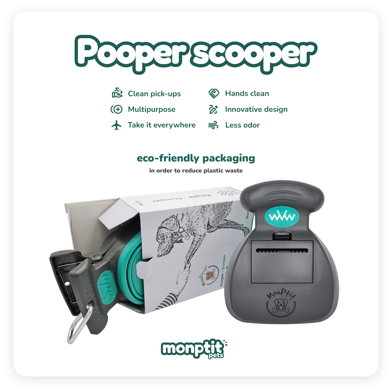 Eco-Friendly Packaging for the MonPtit Pets Pooper Scooper