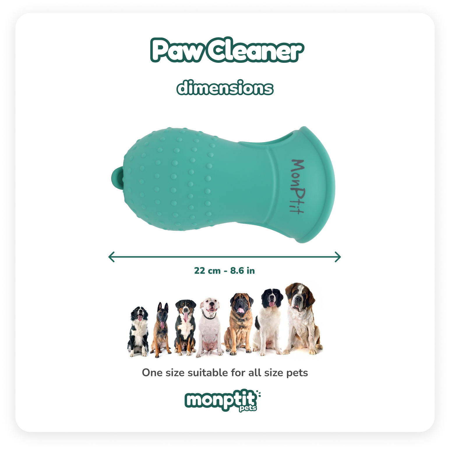 Monptit Pets paw cleaner cup with water inside – step-by-step use