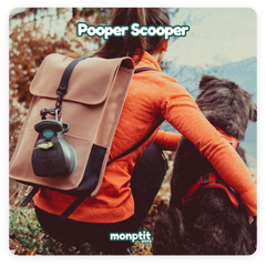 Leash Clip Attached to Pooper Scooper Handle for Outdoor Use