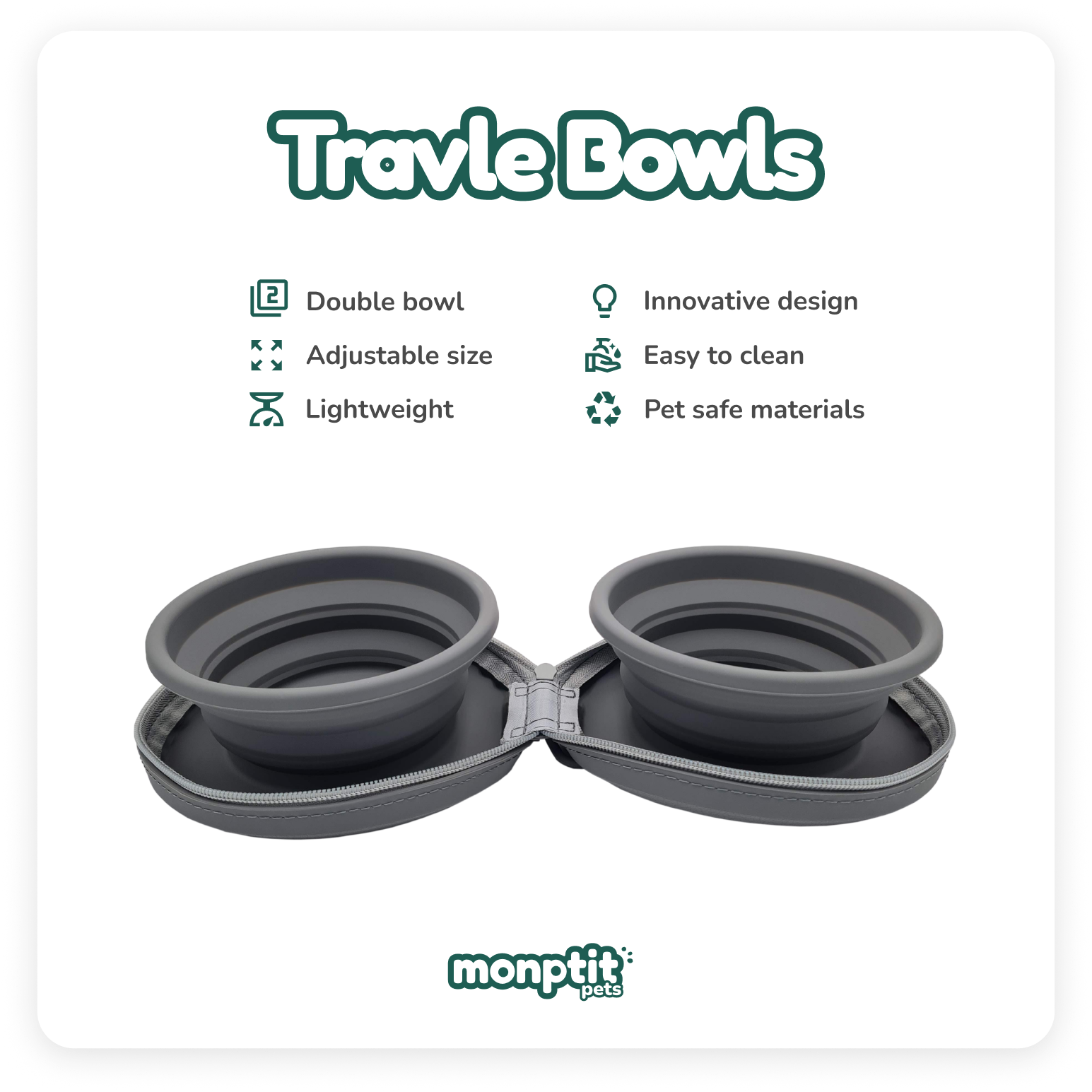 Monptit Pets travel bowl demo – how to feed and hydrate your dog on-the-go with collapsible bowls